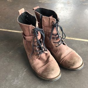 Purple leather boots - free bird